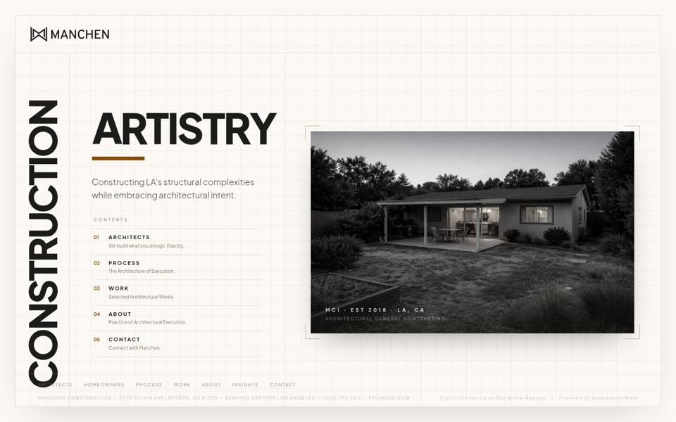 Manchen Construction website