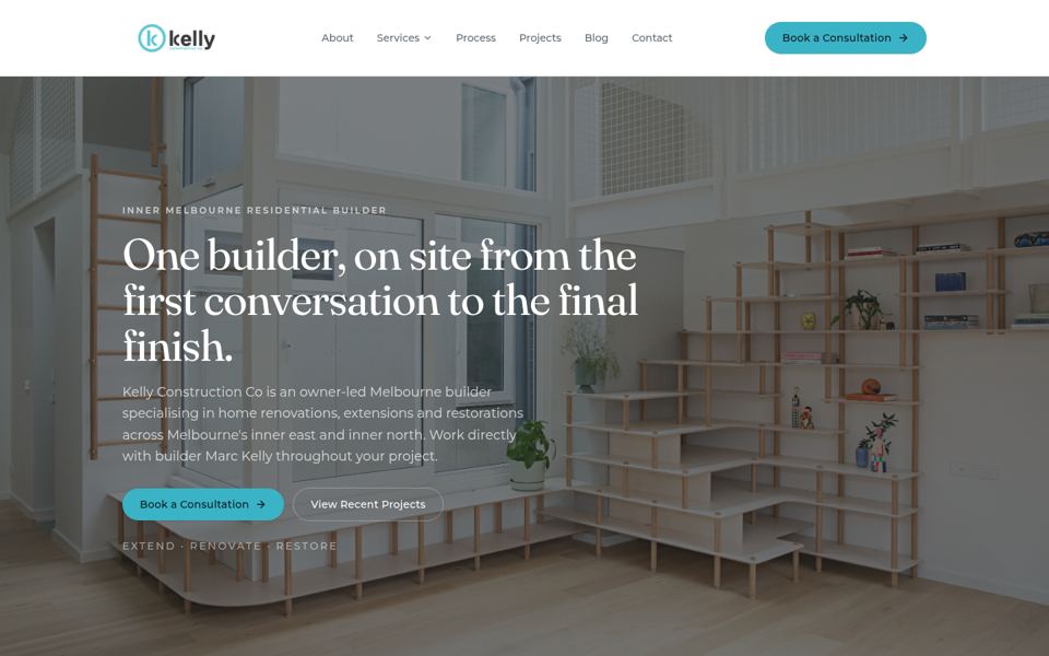 Kelly Construction Co website